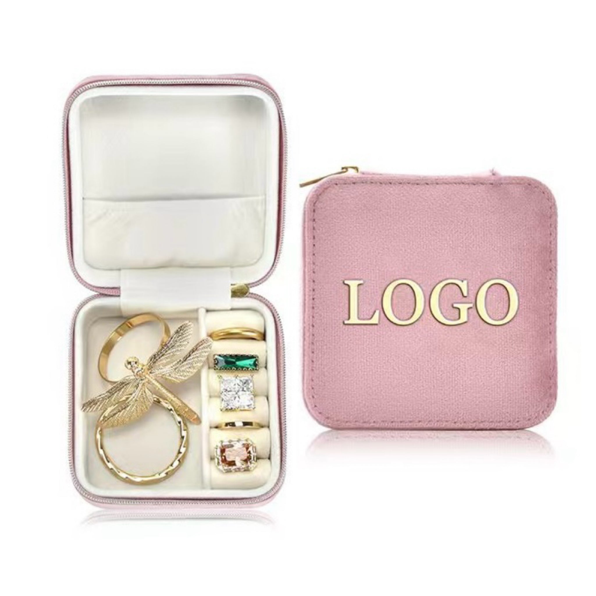 Velvet Zipper Jewelry Box