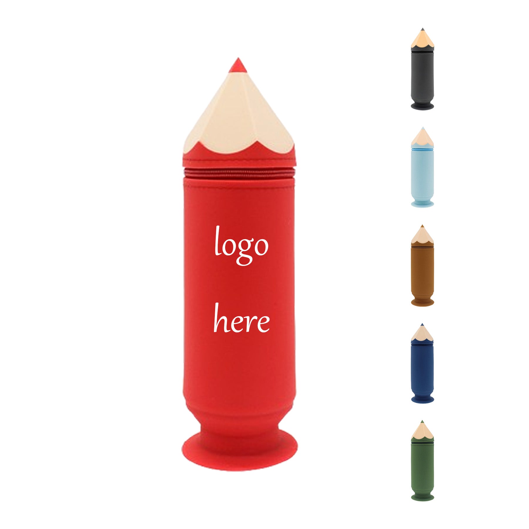 Pencil-Shaped Silicone Pencil Bag
