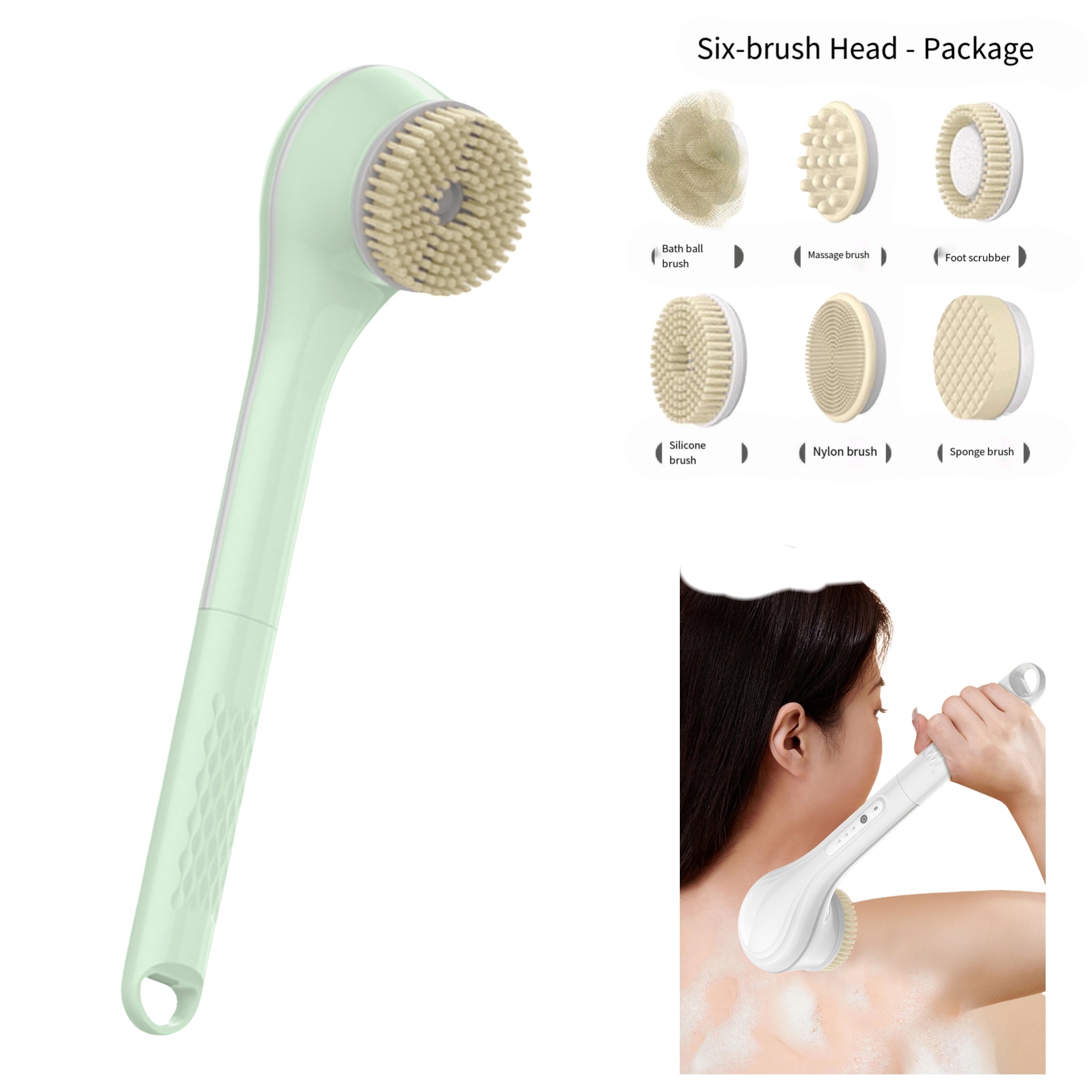 Electric Waterproof Shower Brush Rotating Exfoliating