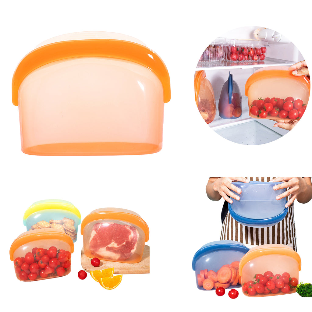 Food-Grade Silicone Food Storage Bags - Fridge Odor-Proof