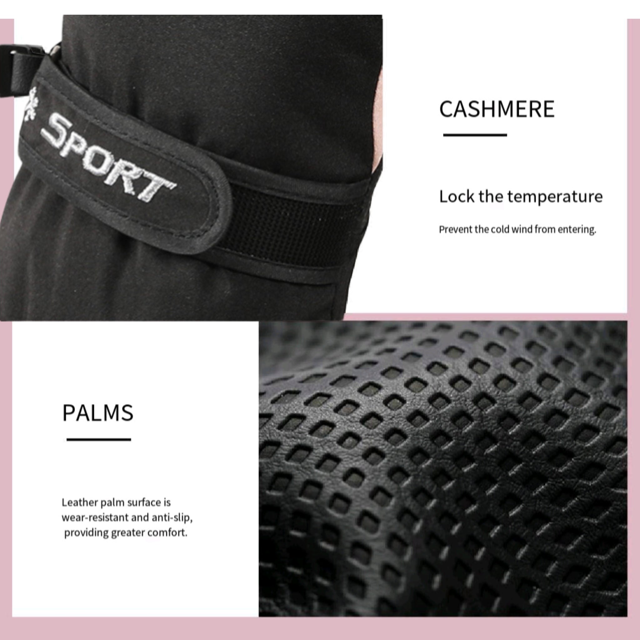 Skiing Gloves Fleece Touchscreen Waterproof Windproof