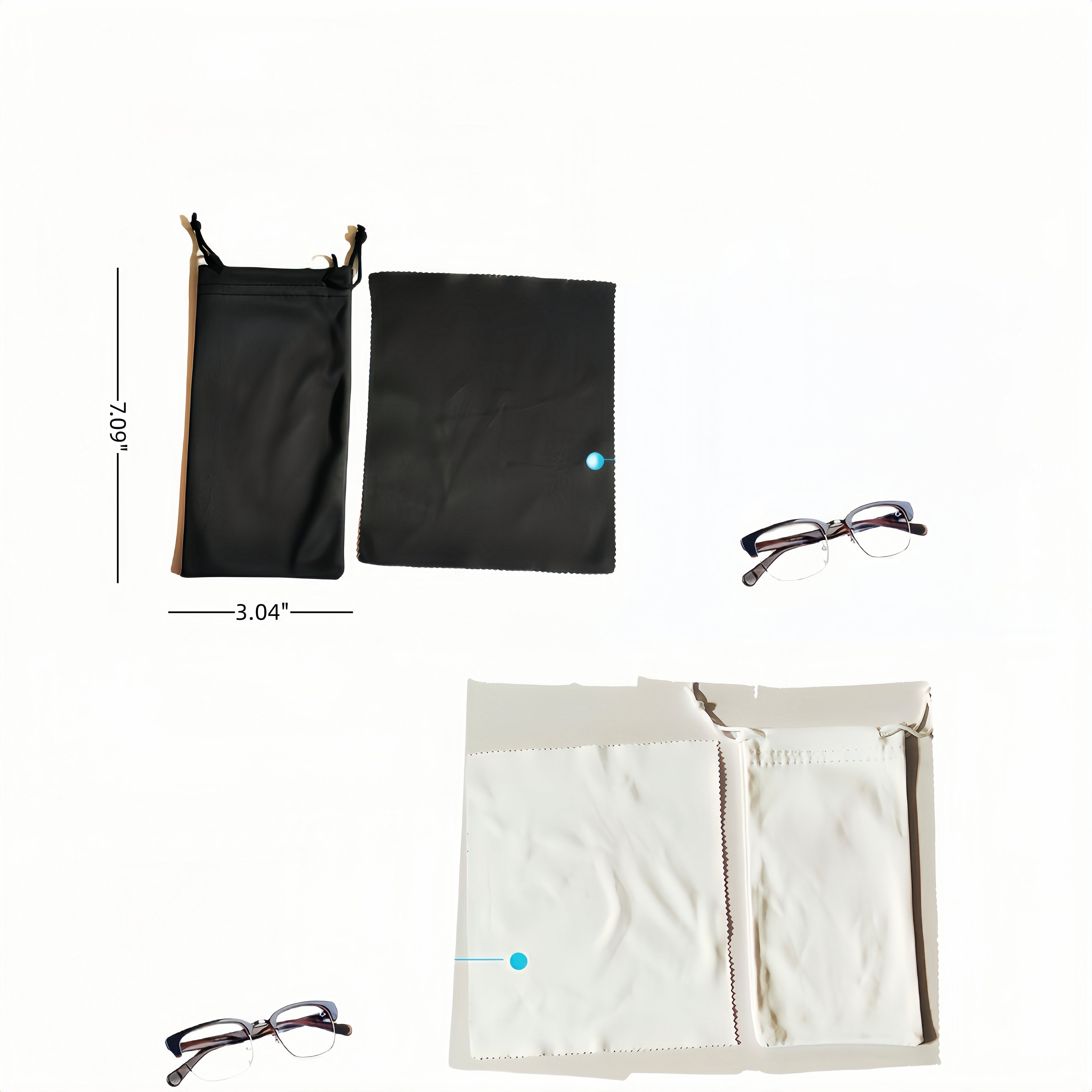 Drawstring Dust-Proof Storage Bag For Sunglasses Made Of Multi-Colored Microfiber