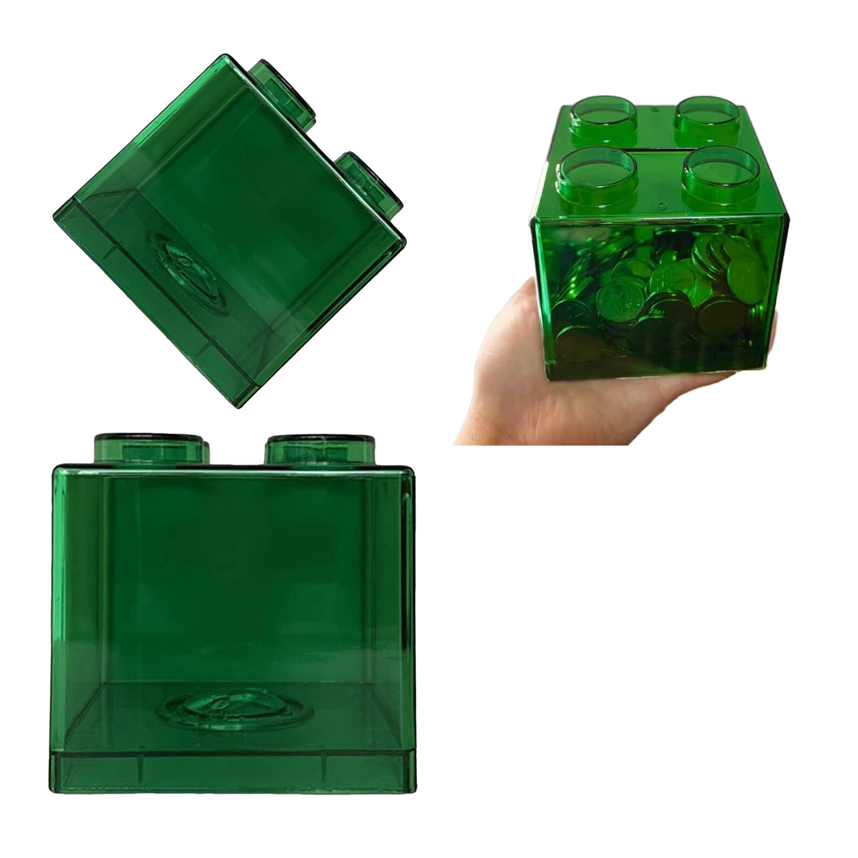 Transparent Plastic Cube Coin Bank
