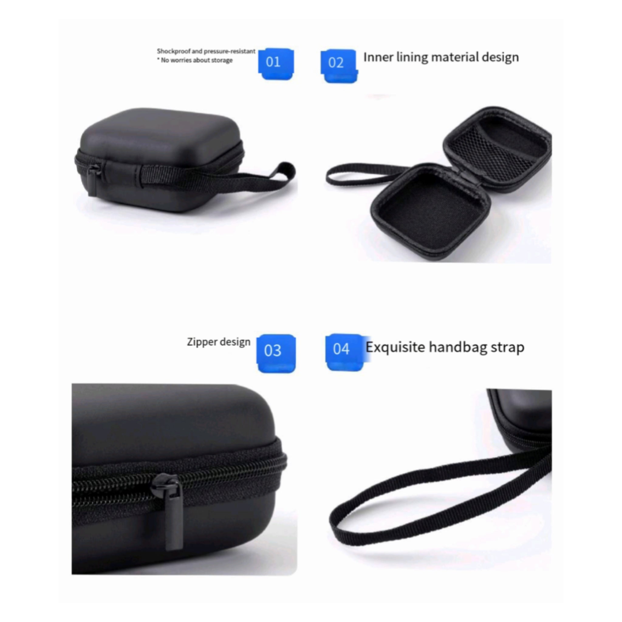 Earphone Case EVA Shockproof Organizer Cable Travel Storage