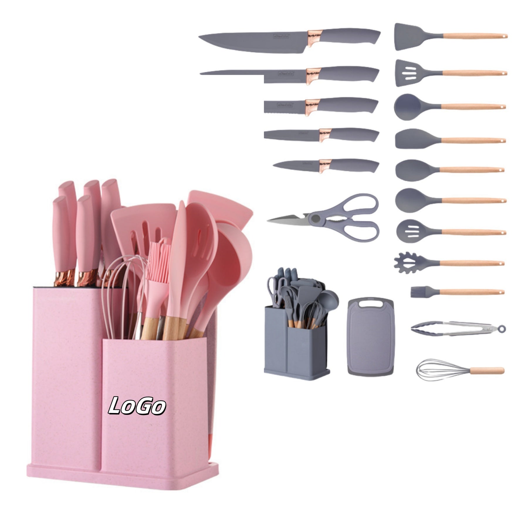19 - Piece Silicone Kitchenware Set