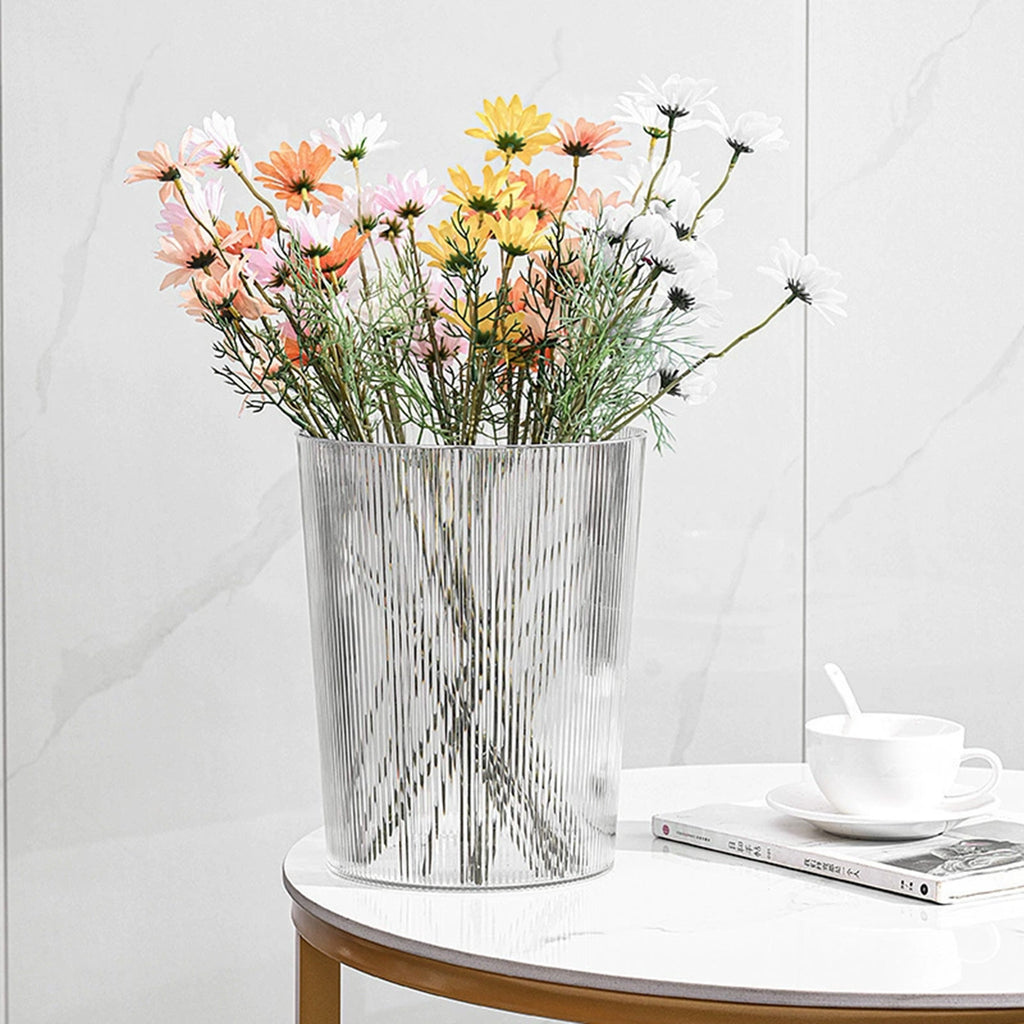 Transparent Striped Trash Cans