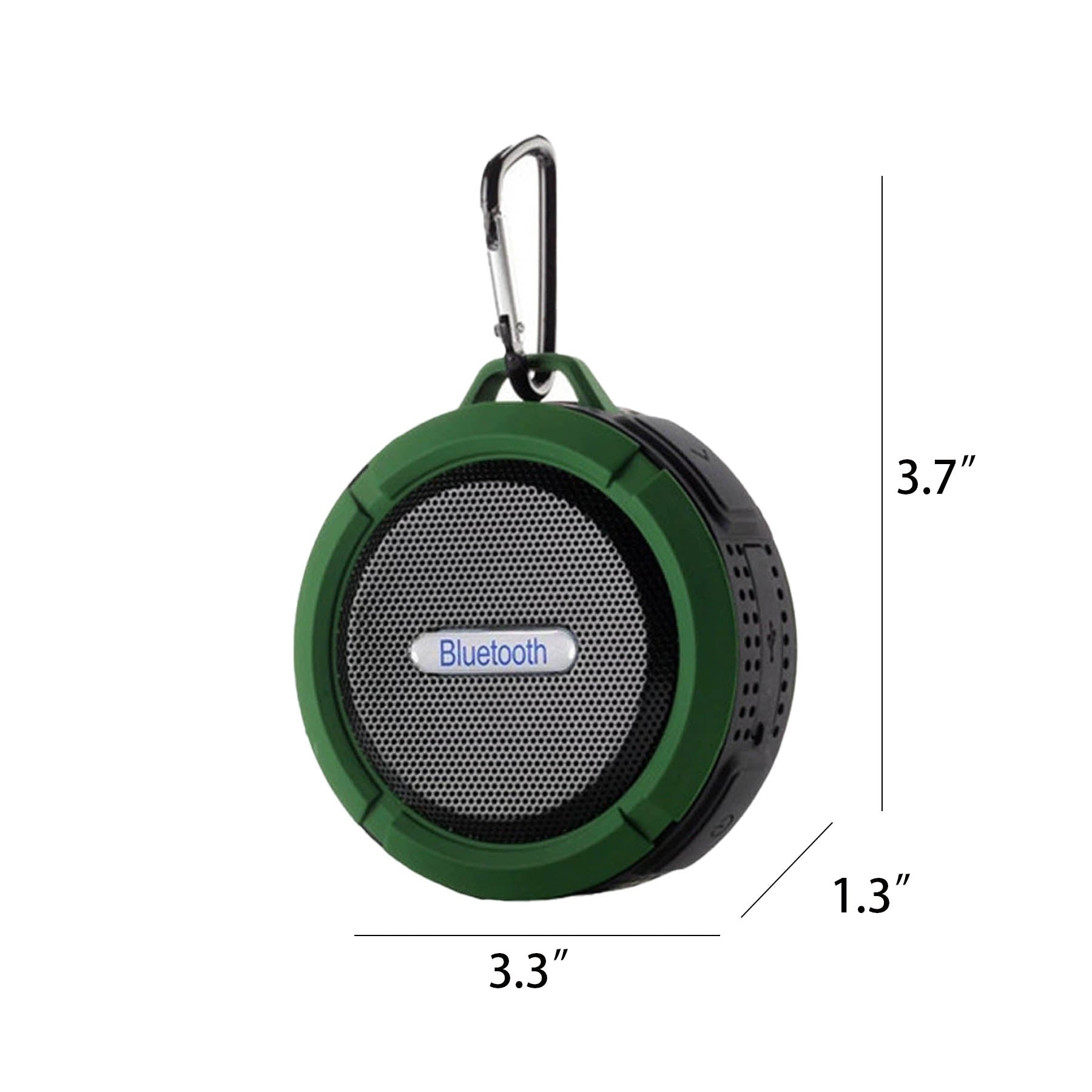 Waterproof Round Mini Bluetooth Speaker With Carabiner