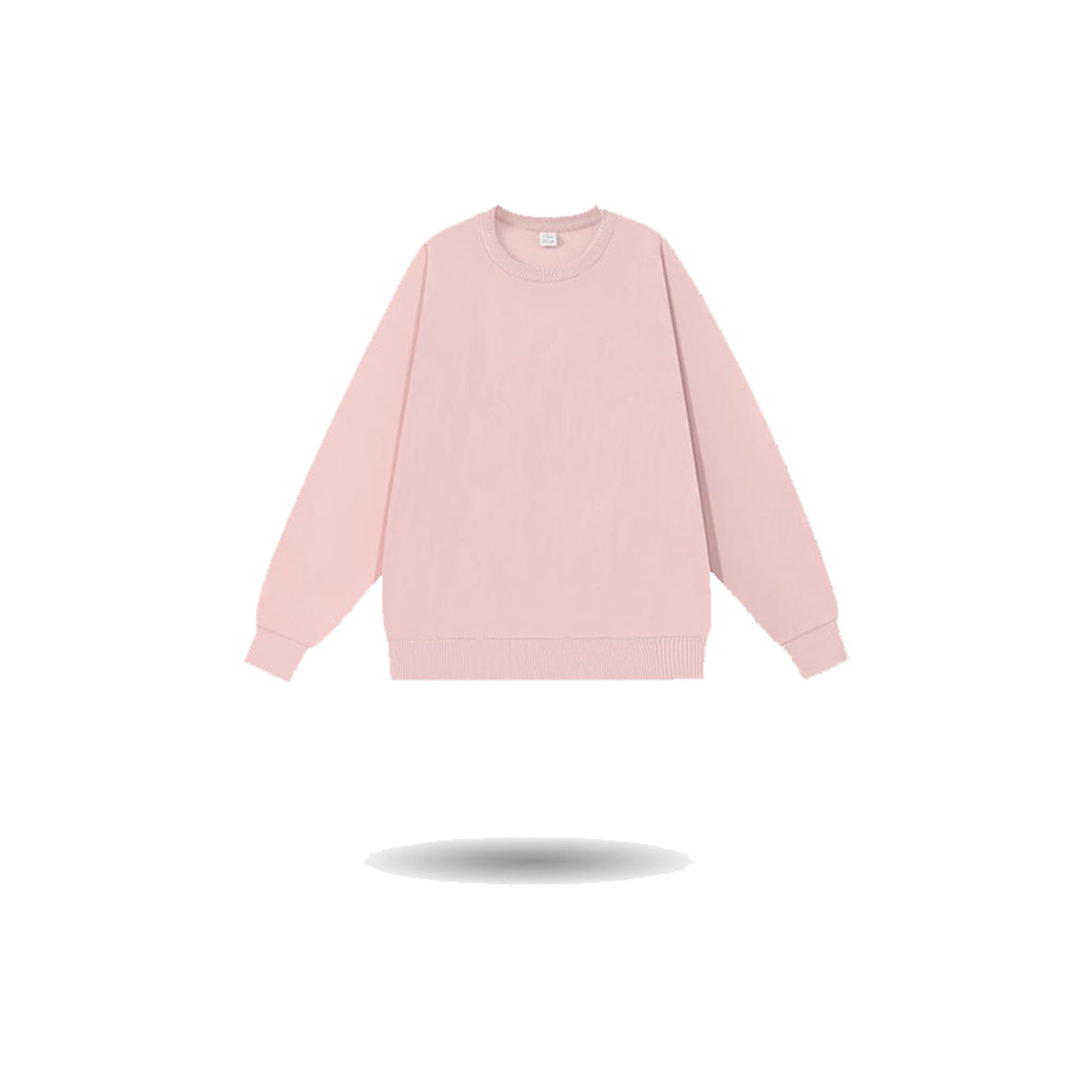 Cotton Blend Crewneck Sweatshirts W/ Fleece Lining