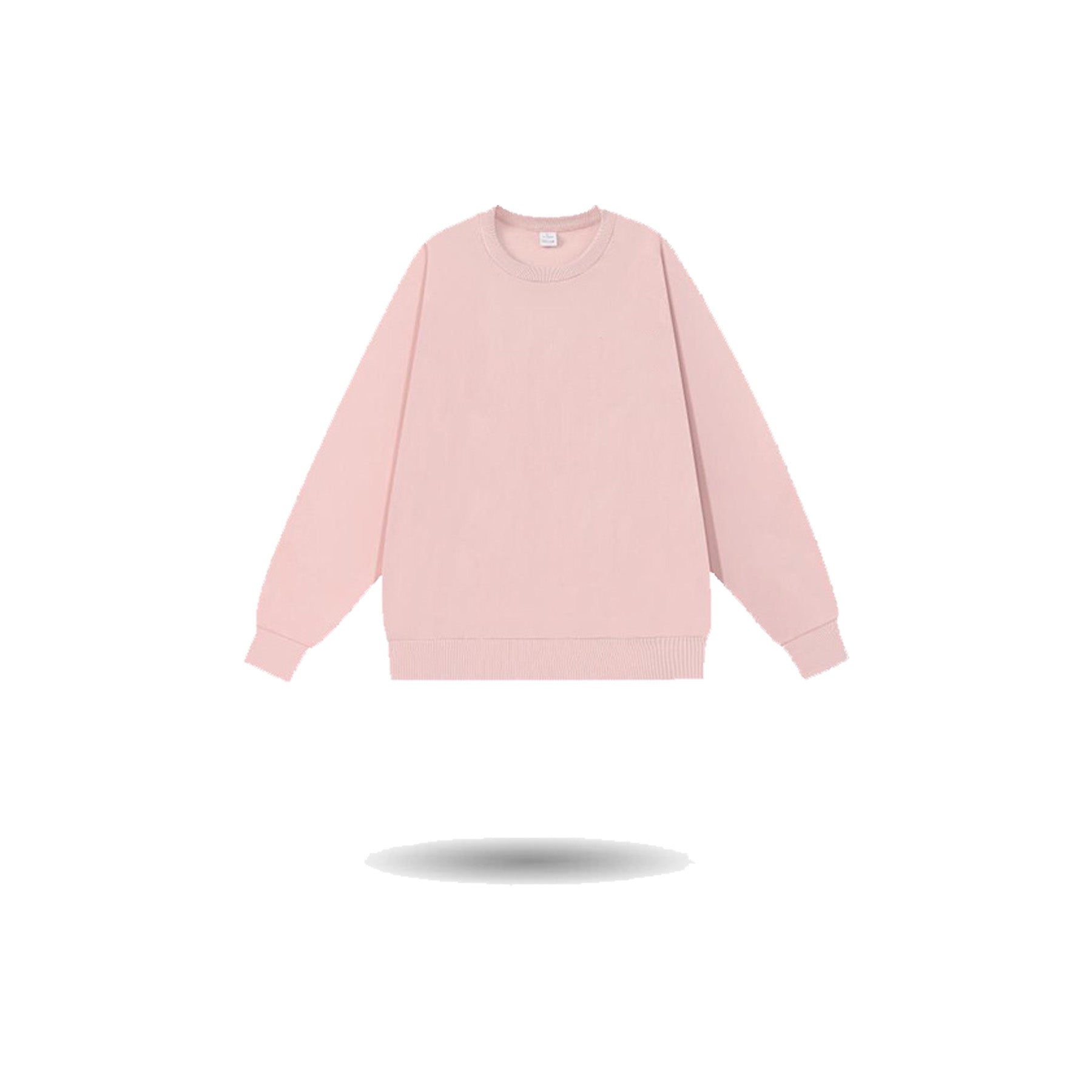 Cotton Blend Crewneck Sweatshirts W/ Fleece Lining