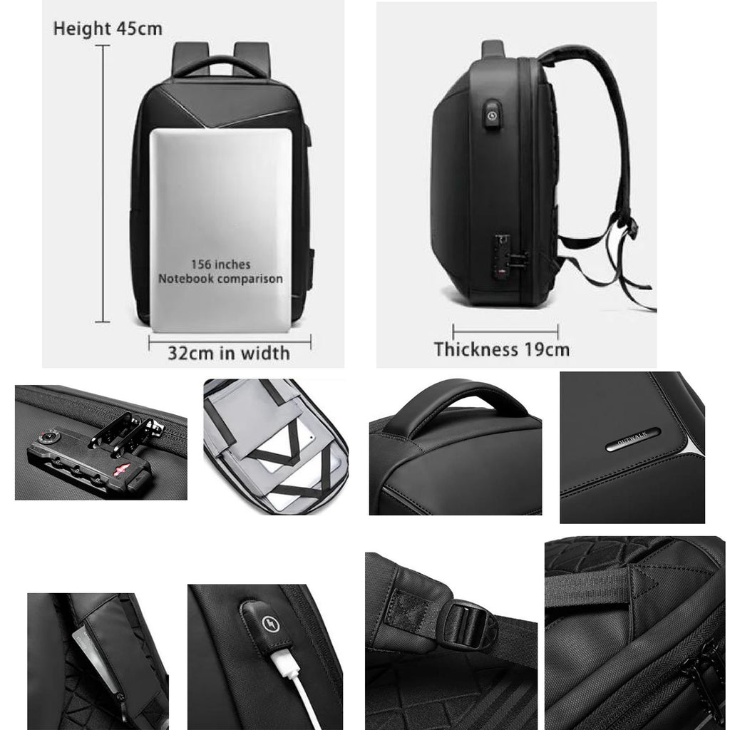 Business Travel Suitcase Laptop Backpack With Usb