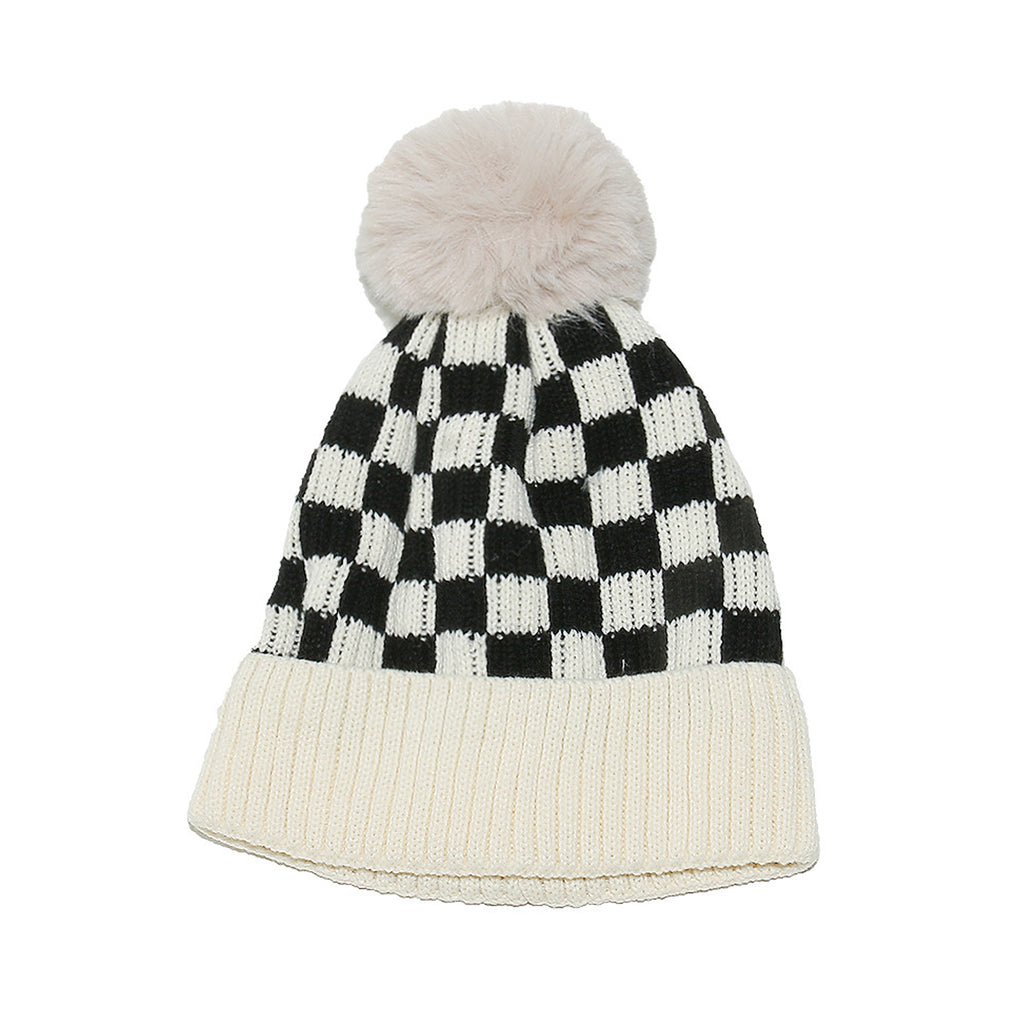 Casual Checkered Woolen Hat