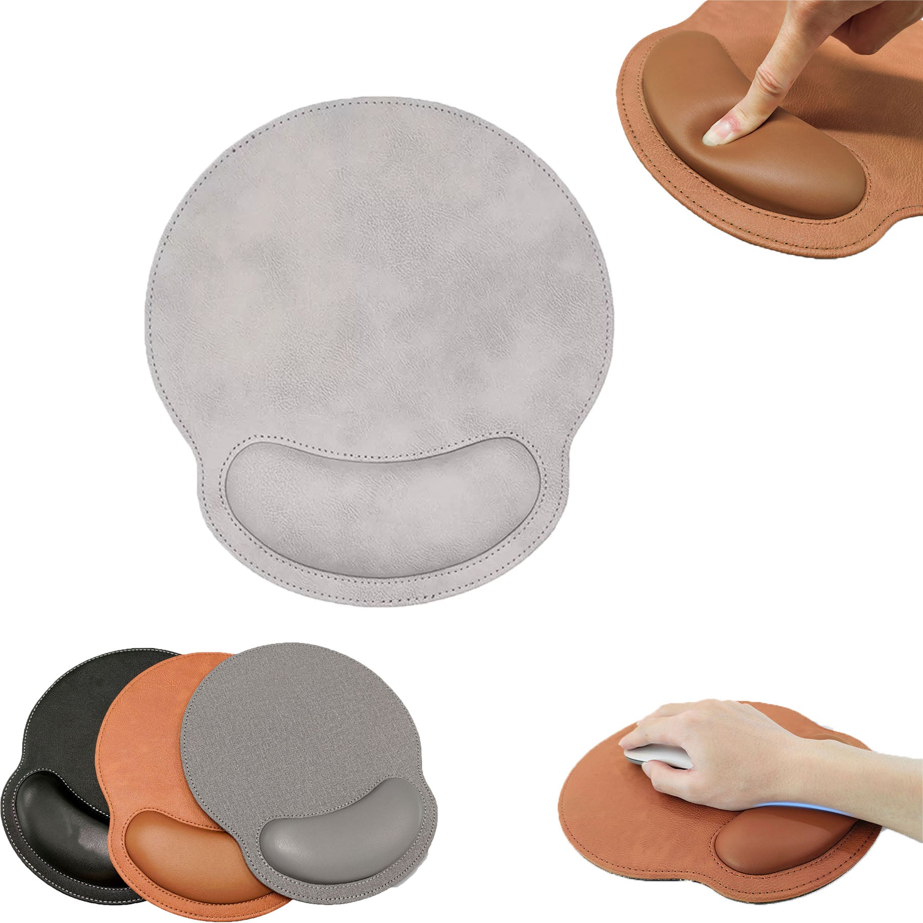 PU Leather Mouse Pad with Wrist Support