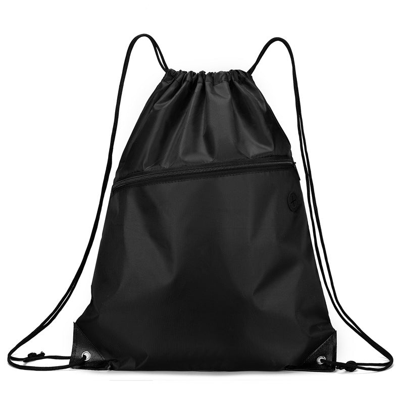 Drawstring Backpack With Zipper