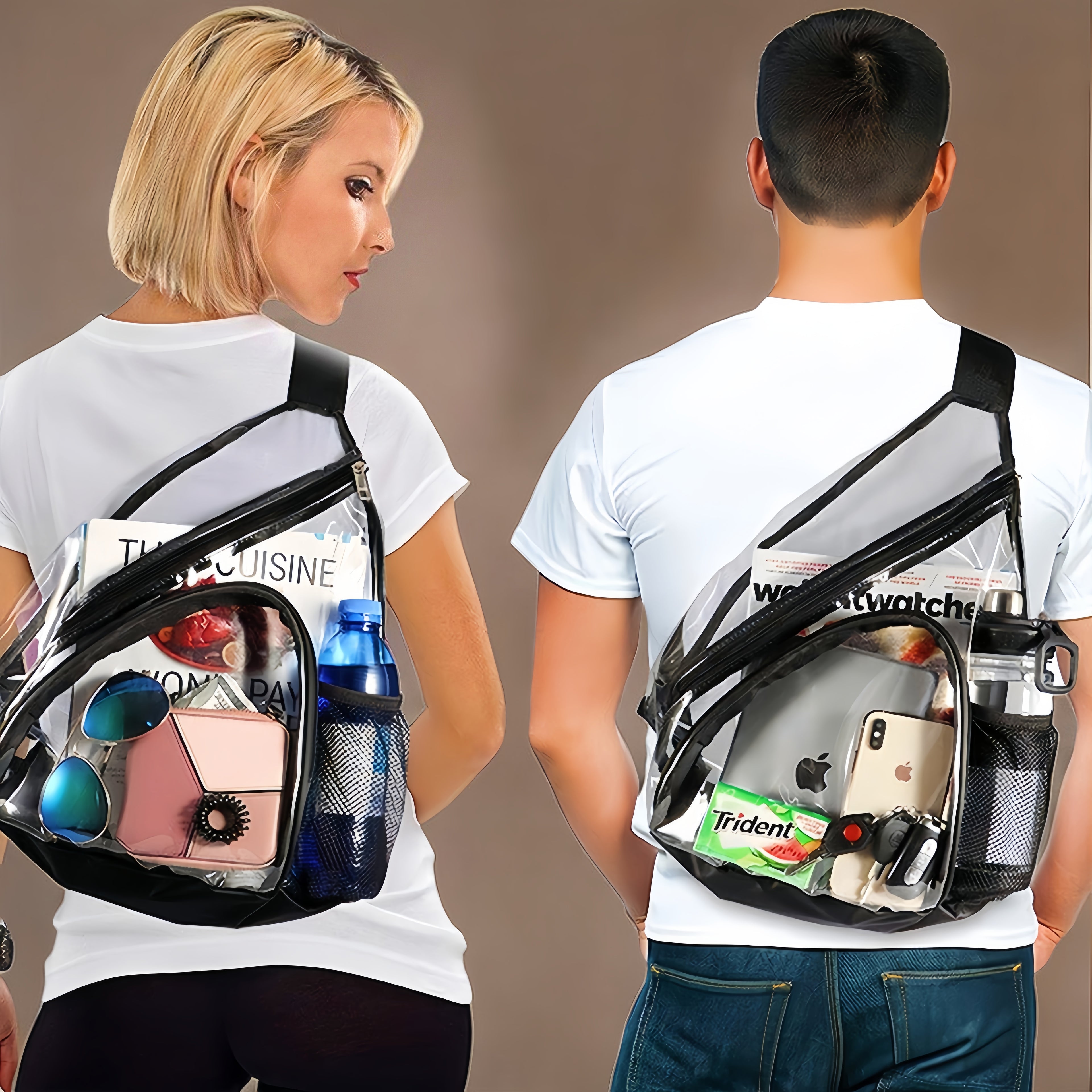 Pvc Transparent Triangular Single-Shoulder Crossbody Bag