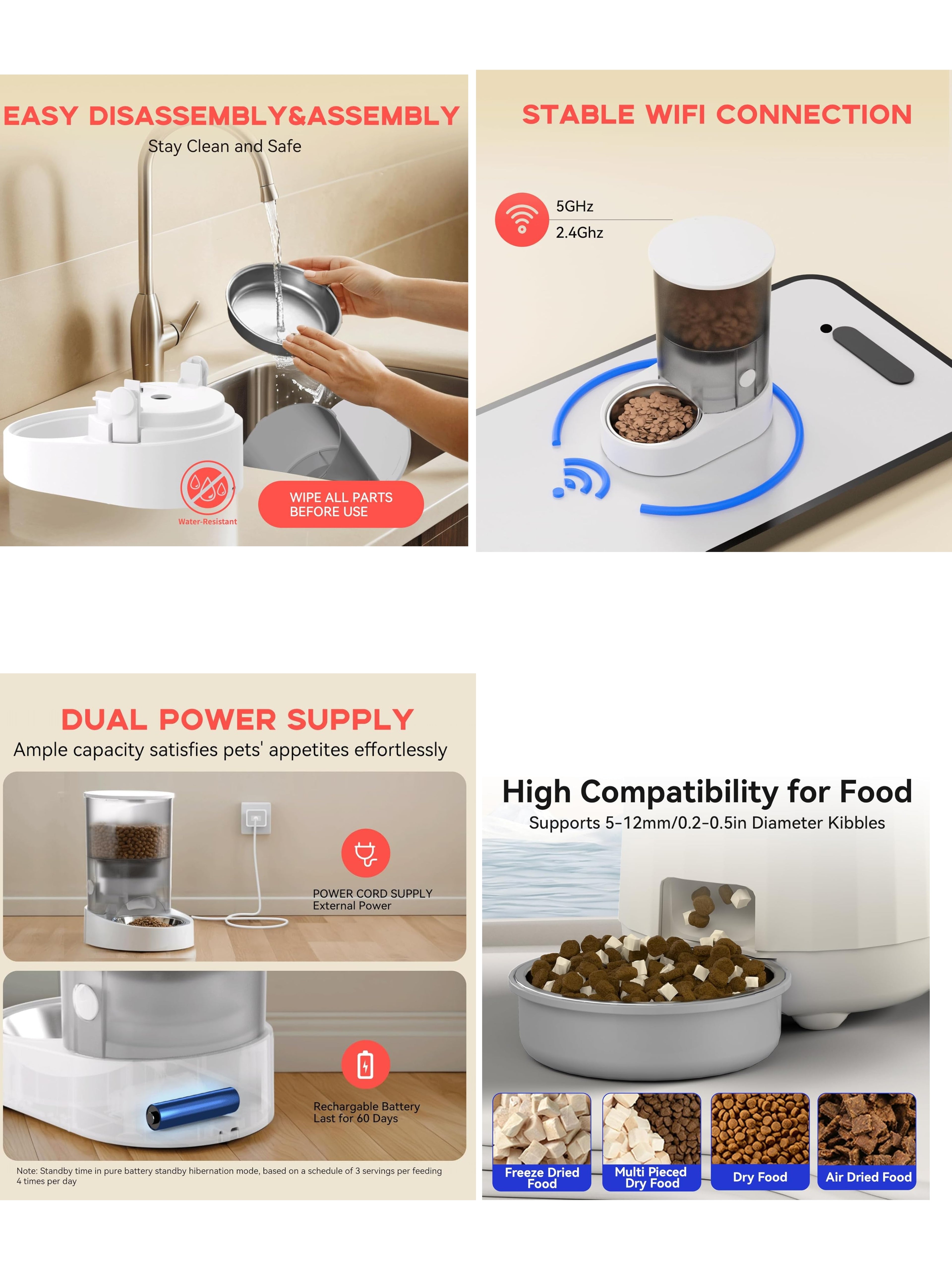 Rechargable Automatic Cat Feeders
