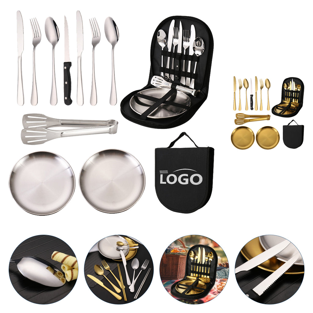 Outdoor Camping Silverware Set Flatware Organizer Cutlery Picnic Set