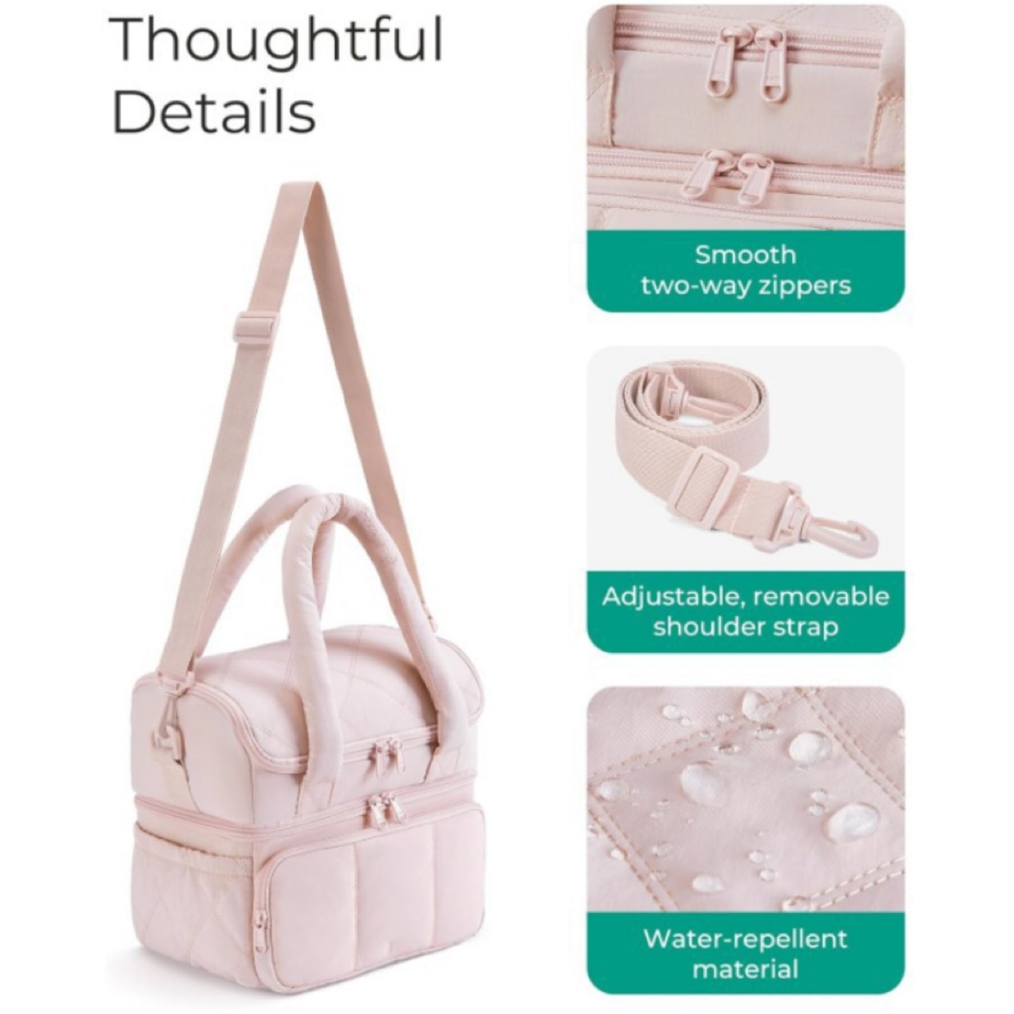 Double-Compartment Women's Lunch Tote