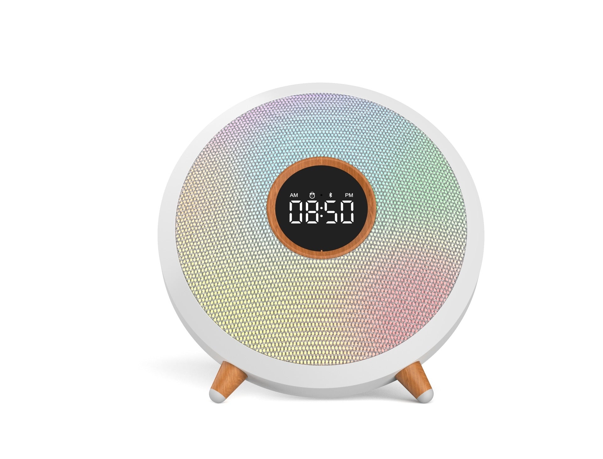 Bedside Bluetooth Clock Speaker With Color Changing Light
