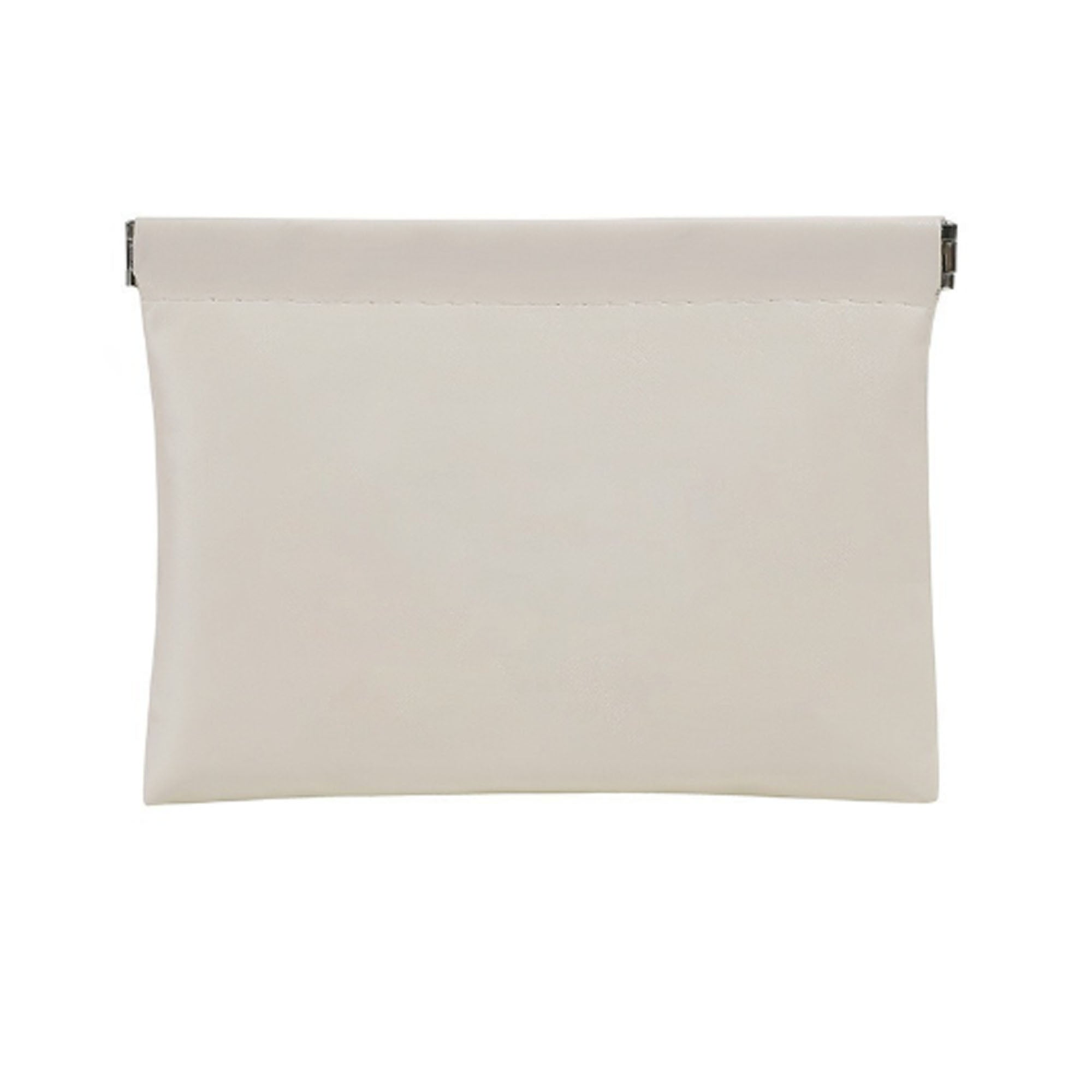 PU Leather Snap Storage Pouch Spring Closure Organizer Bag