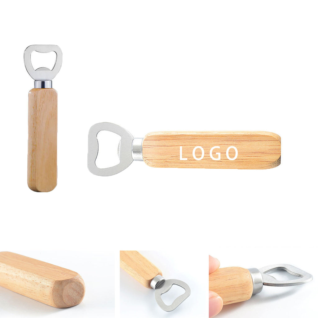 log color Wooden Handle Beer Bottle Opener