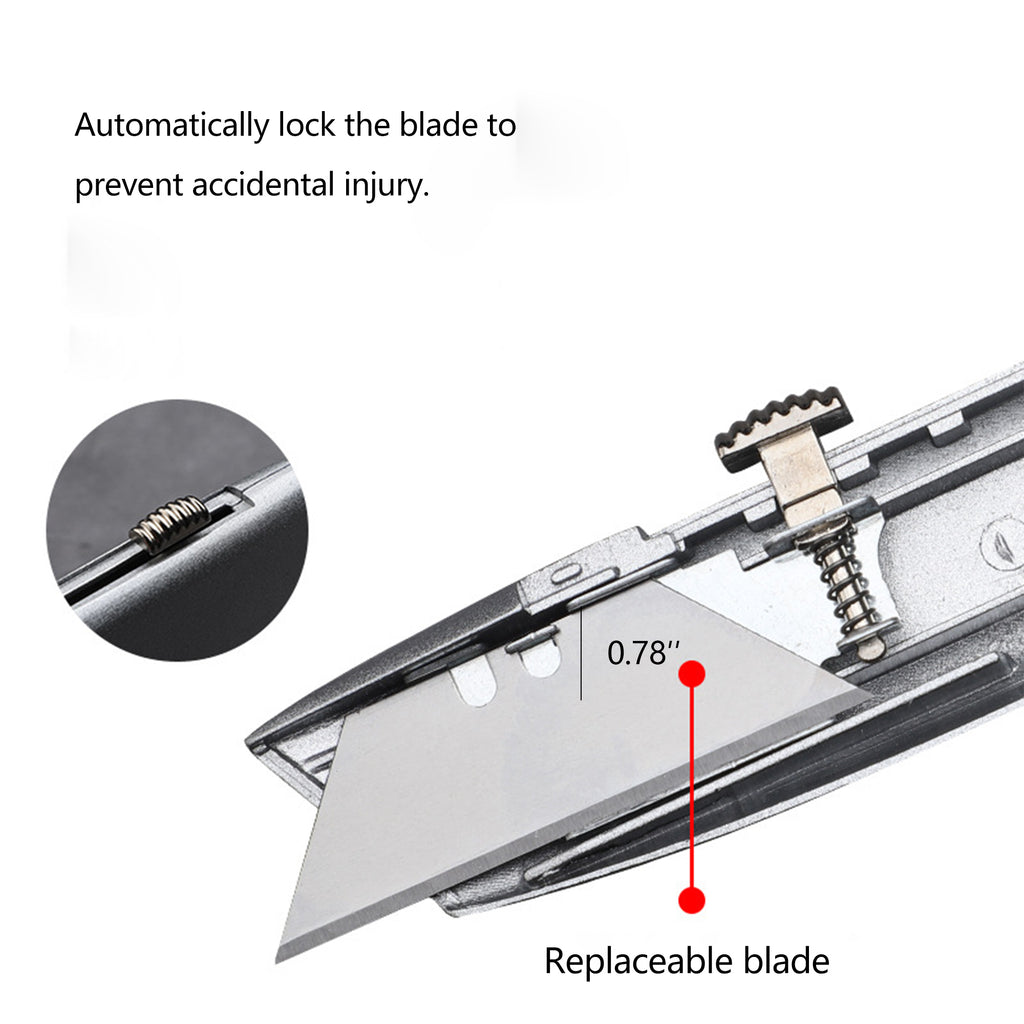 Retractable Utility Knife Aluminum Alloy Heavy Box Cutter