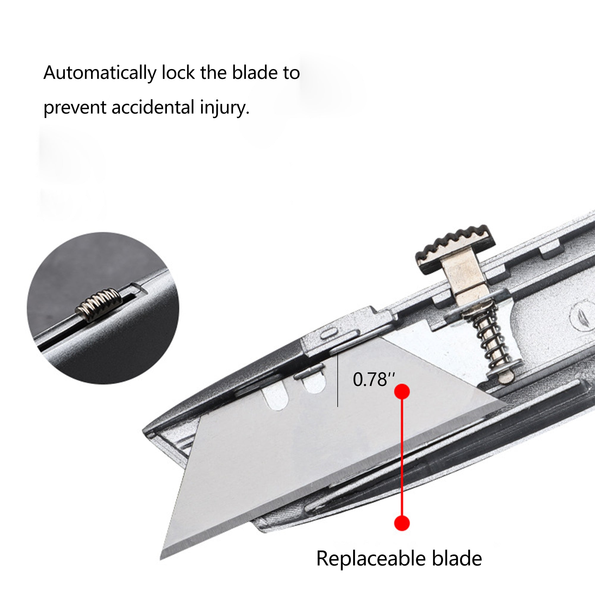 Retractable Utility Knife Aluminum Alloy Heavy Box Cutter