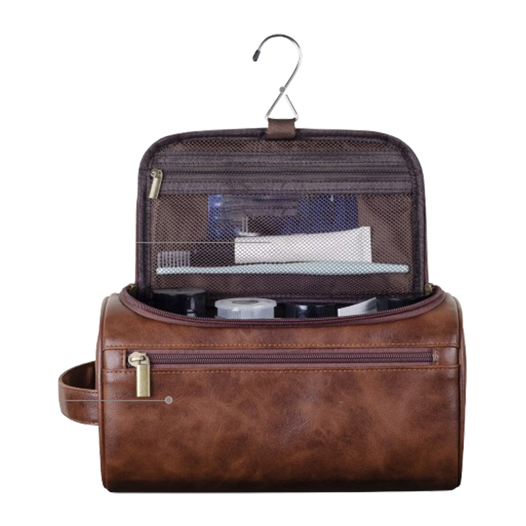 PU Leather Vintage Bag With Zipper