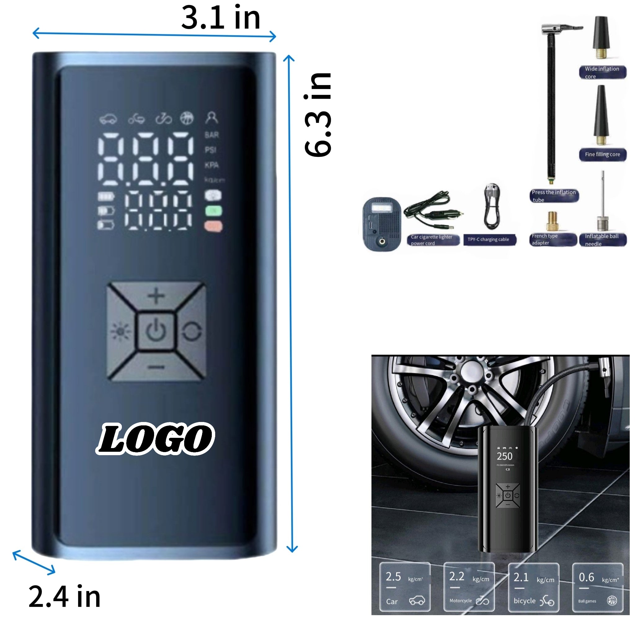 Portable Digital Display Car Air Pump