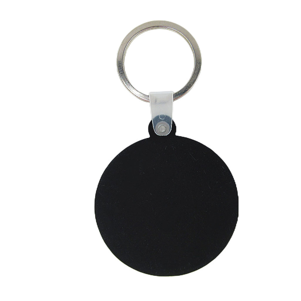 Black Round Silicone Keychain