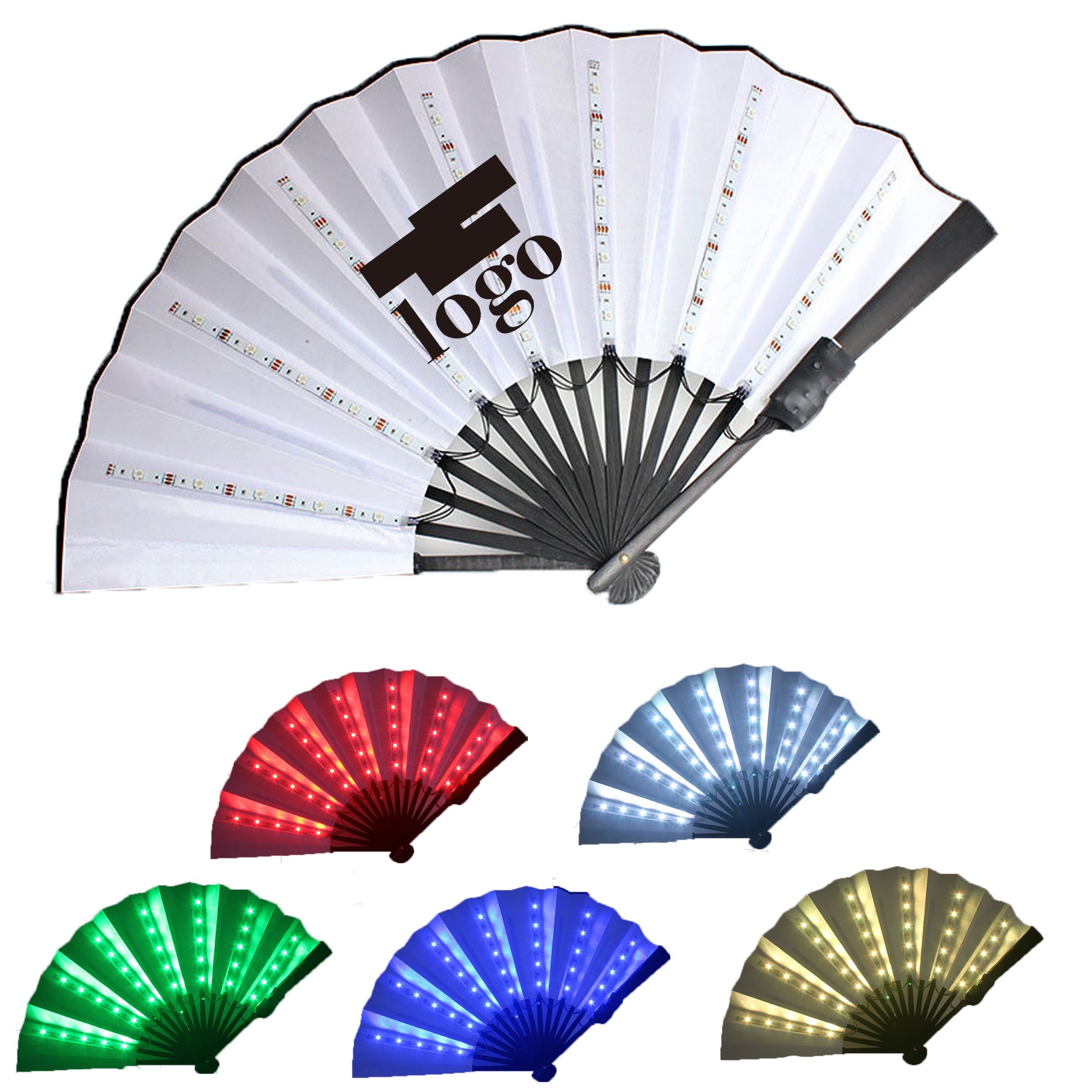 LED Folding Performance Color Night Light Fan