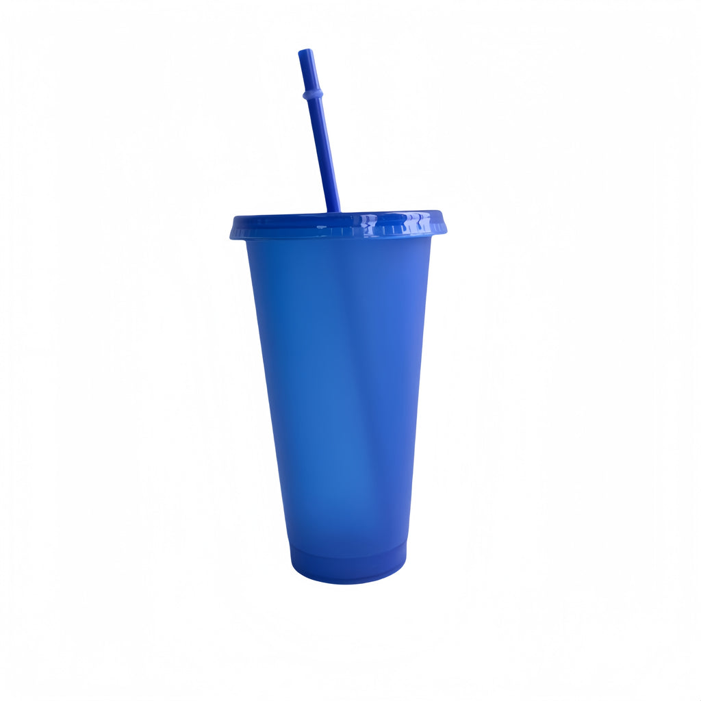 Straw And Lid Plastic Water Cup