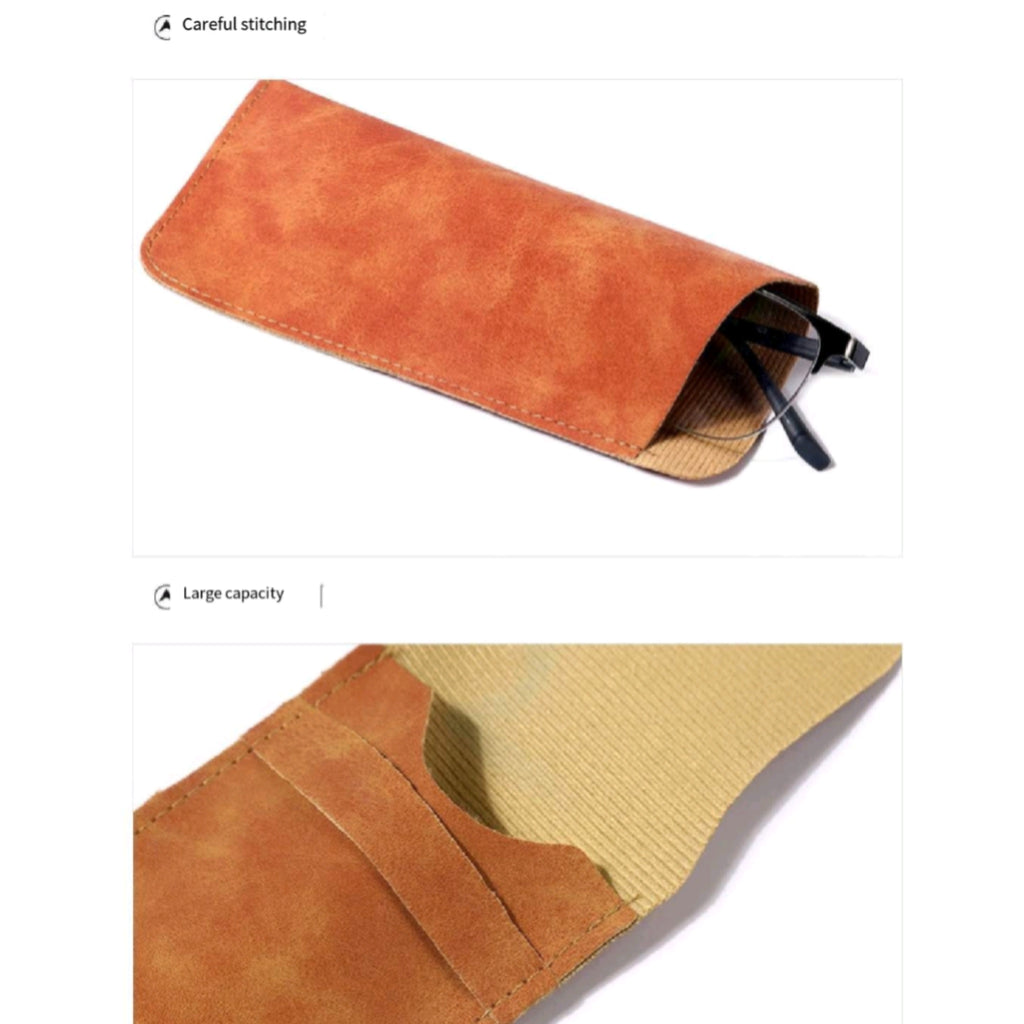 Premium Leather Eyewear Case Scratch Resistant Travel Pouch