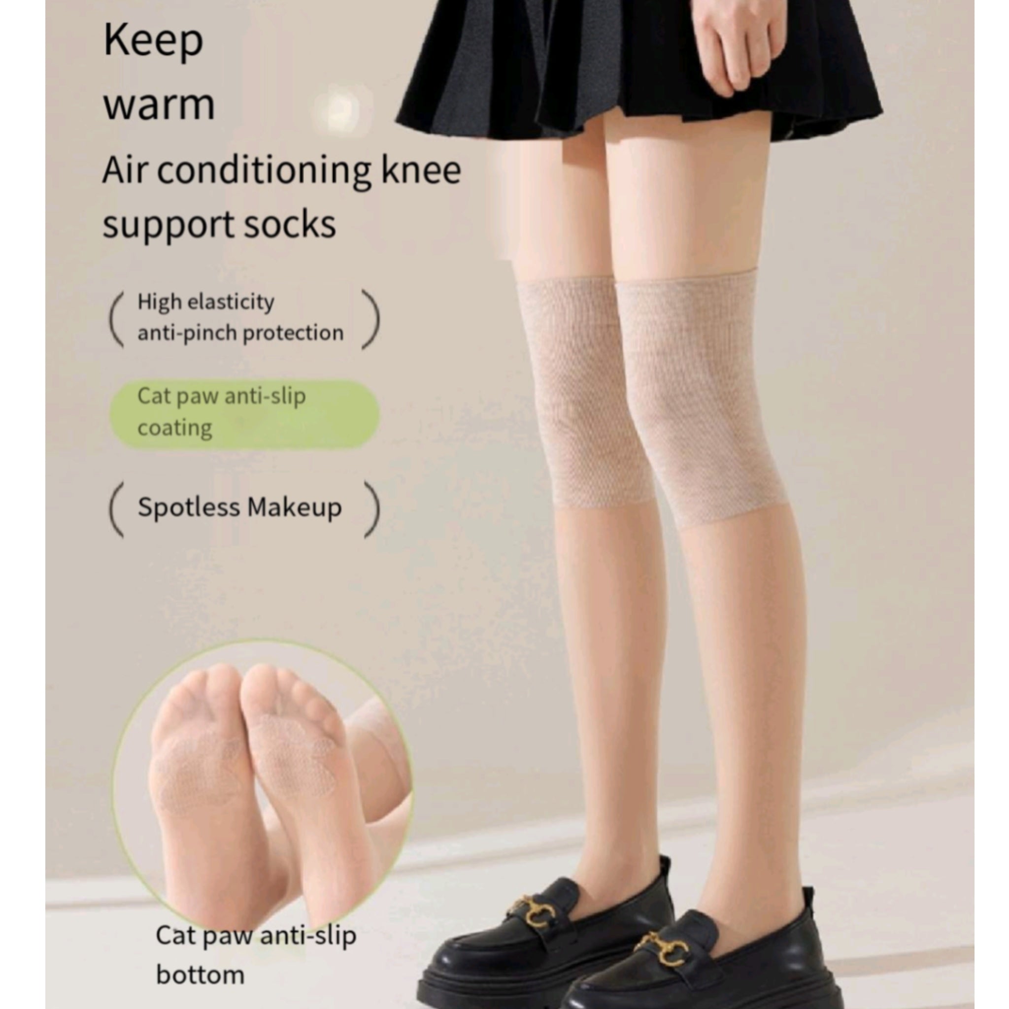 Non Slip Knee High Socks Women Silicone Grip Stay Up