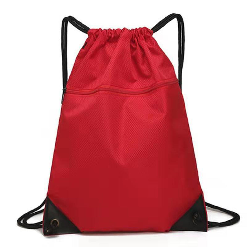 Drawstring Backpack with Front Zipper Pocket