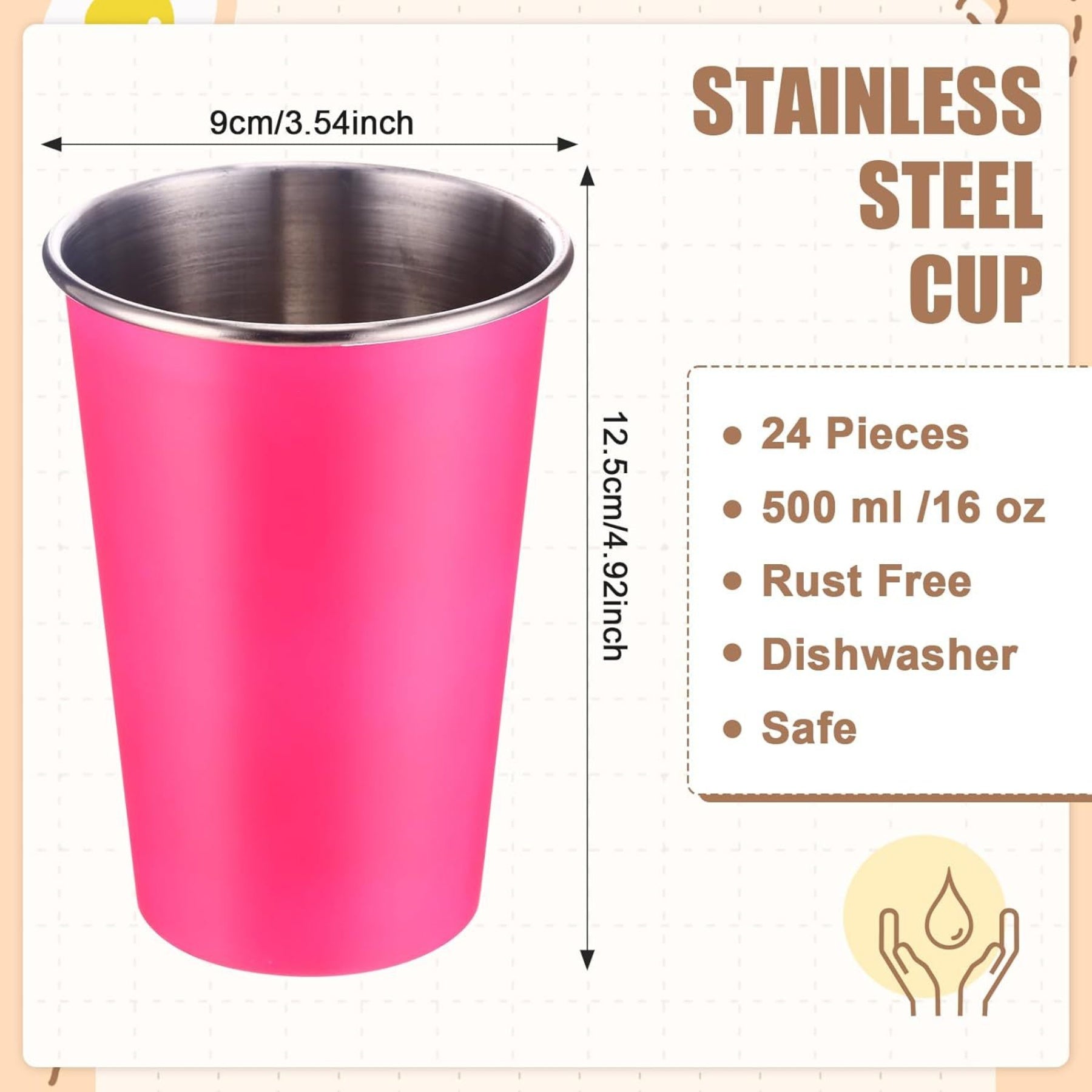 Stainless Steel Anti-Drop Stackable Drinking Cup