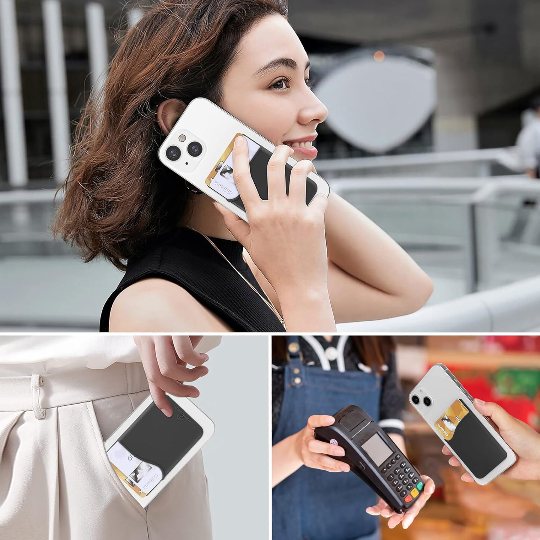 Silicone Phone Wallet W/ Custom Imprint Adhesive Card Holder