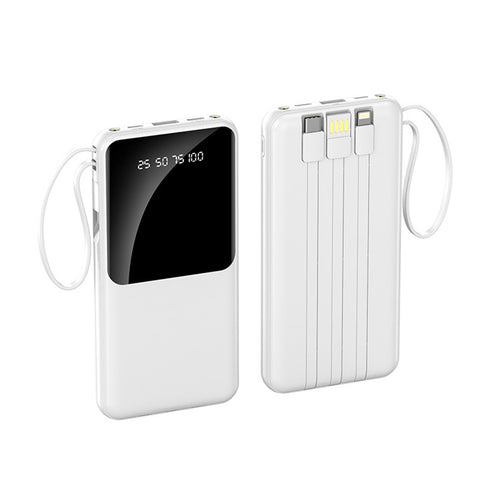 10000mAh Power Bank With Built-In Cables