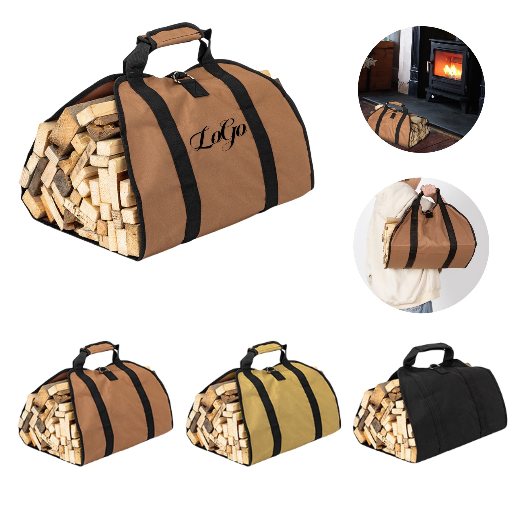 Portable Handheld Firewood Storage Bag