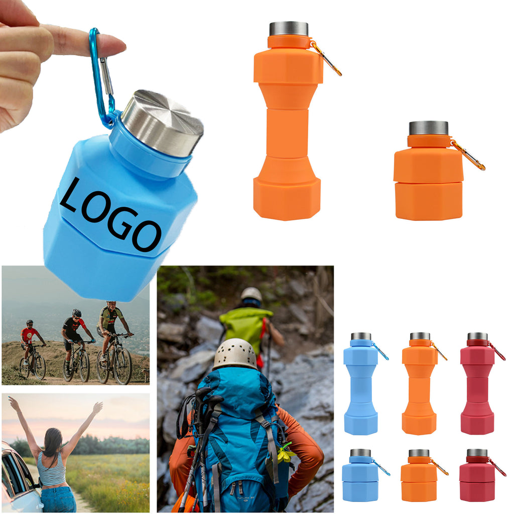 Dumbbell Shape Foldable Sports Squeeze Drink Bottles
