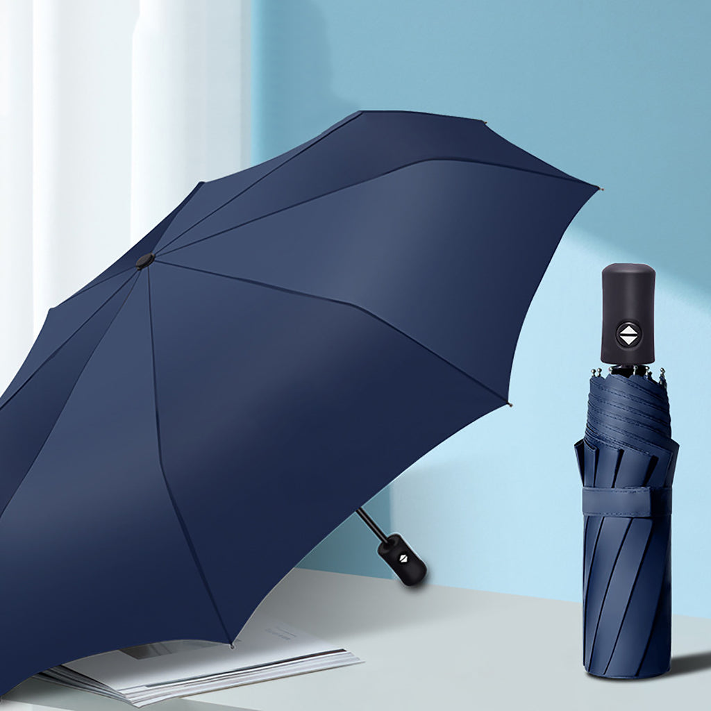 8 Ribs Portable Automatic Light Folding Rain Umbrella