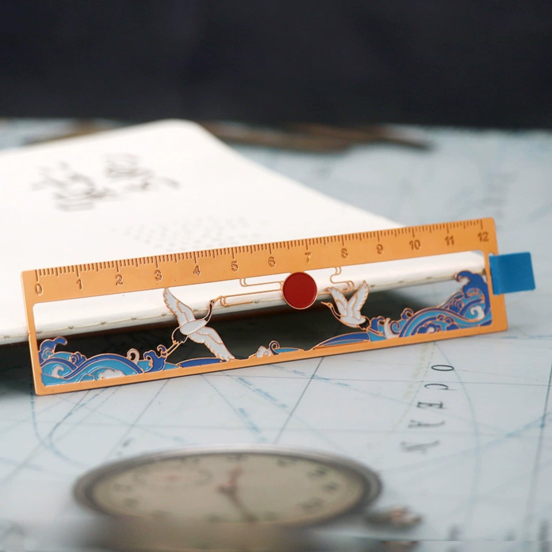 Painted Metal Ruler Bookmark