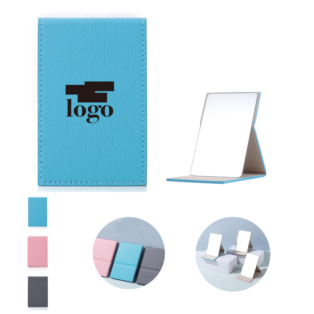 Mini Leather Folding Makeup Mirror