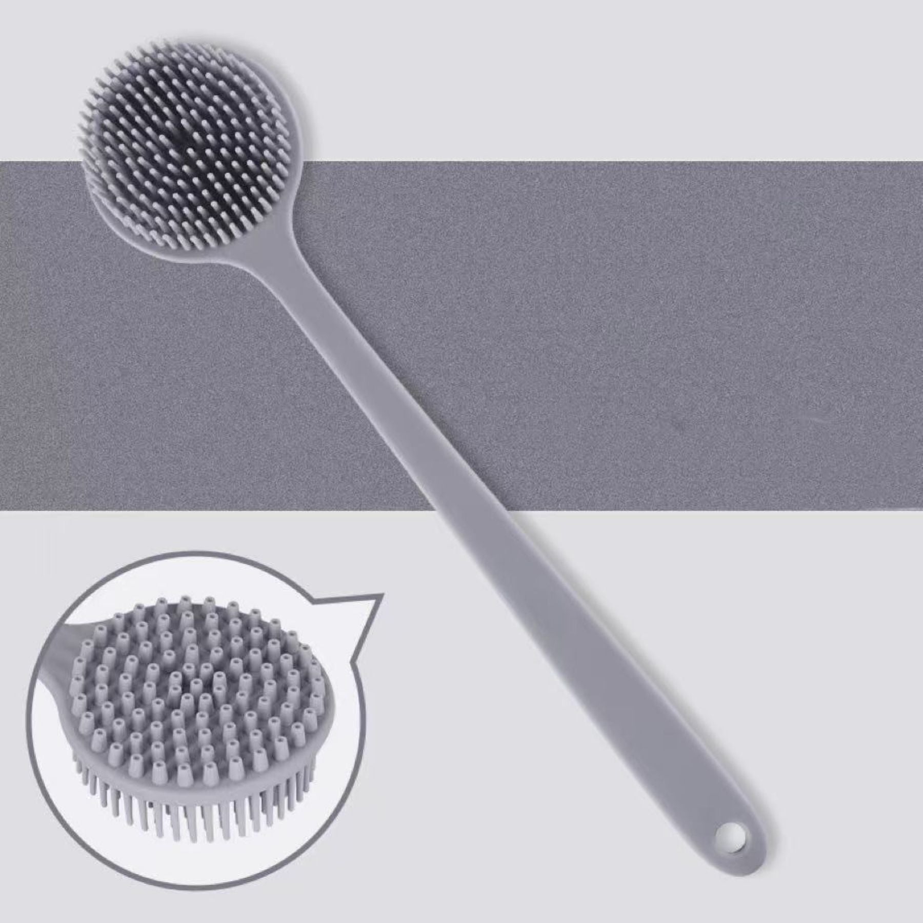 Long-Handled Silicone Shower Brush
