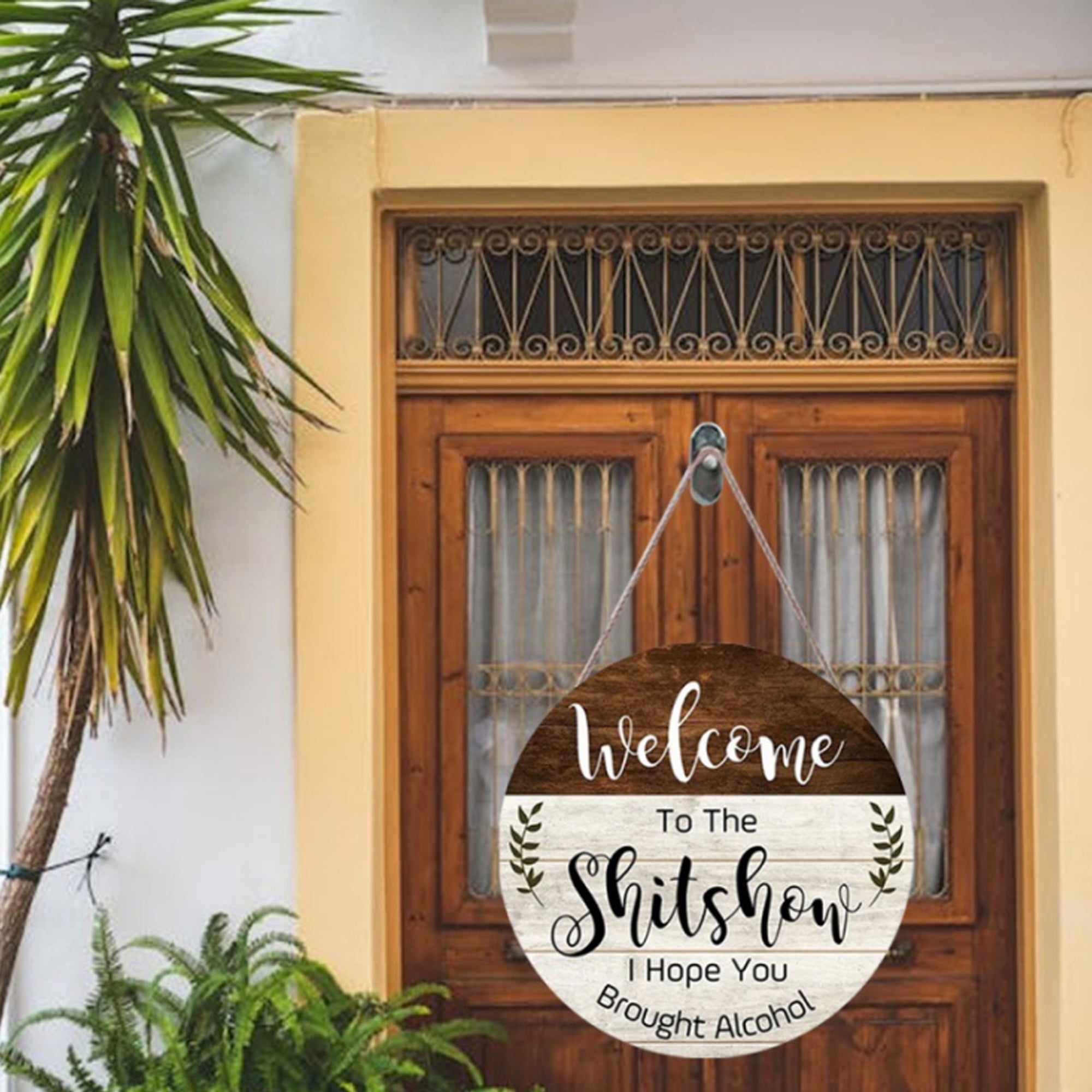 Funny Welcome Wall Hanging Sign Plaque
