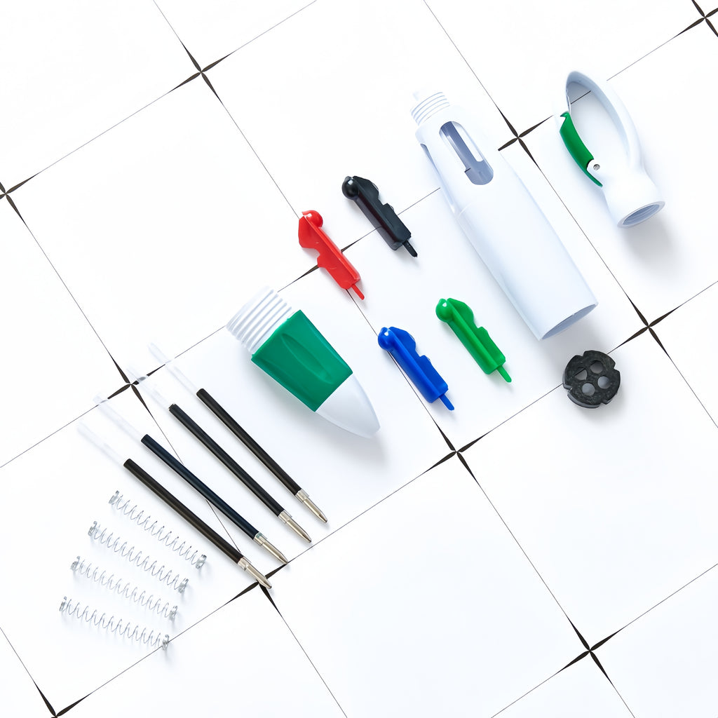 Retractable Four-color Pens with Carabiner Clip