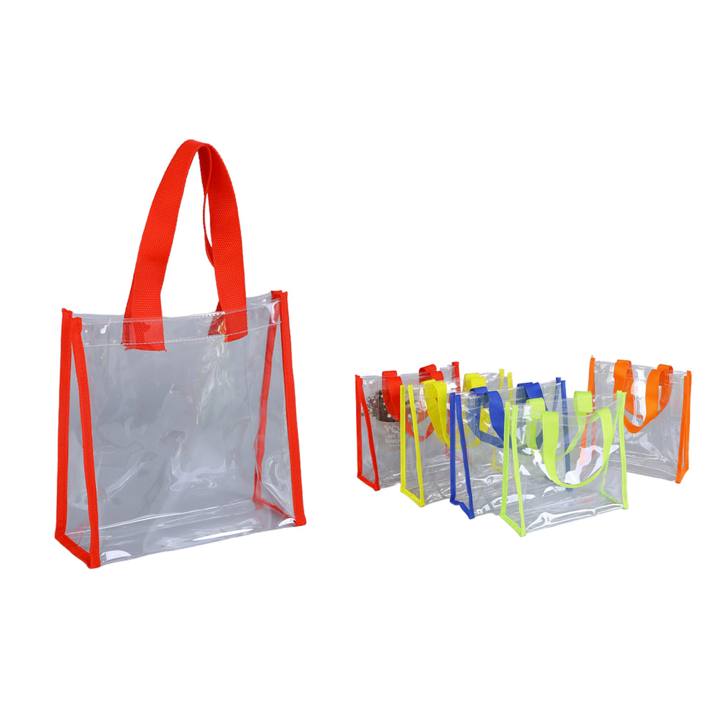 Clear Pvc Tote Bag - Colorful Jelly Style For Beach, Stadium