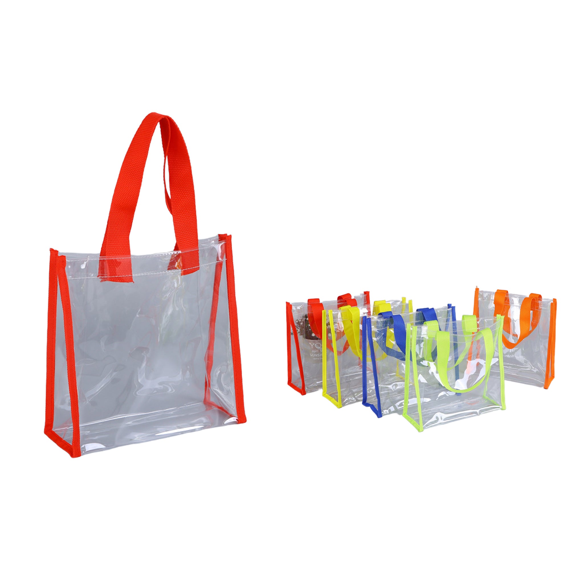 Clear Pvc Tote Bag - Colorful Jelly Style For Beach, Stadium