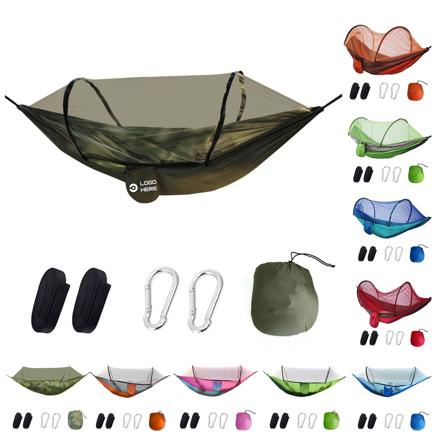 Pole Supported Mosquito Net Hammock