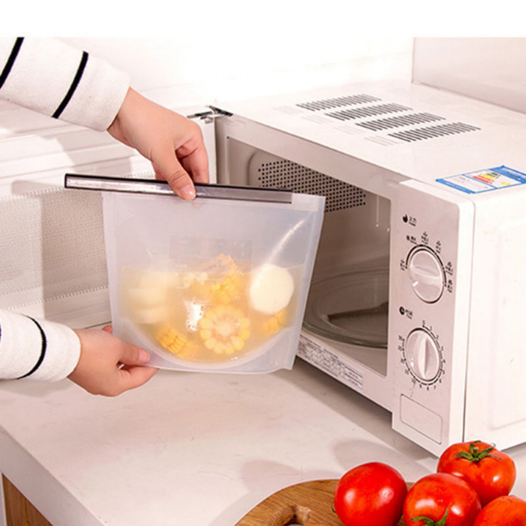 Kitchen Accessories Eco Friendly Reusable Ziplock Silicone Food Storage Bag 1000Ml