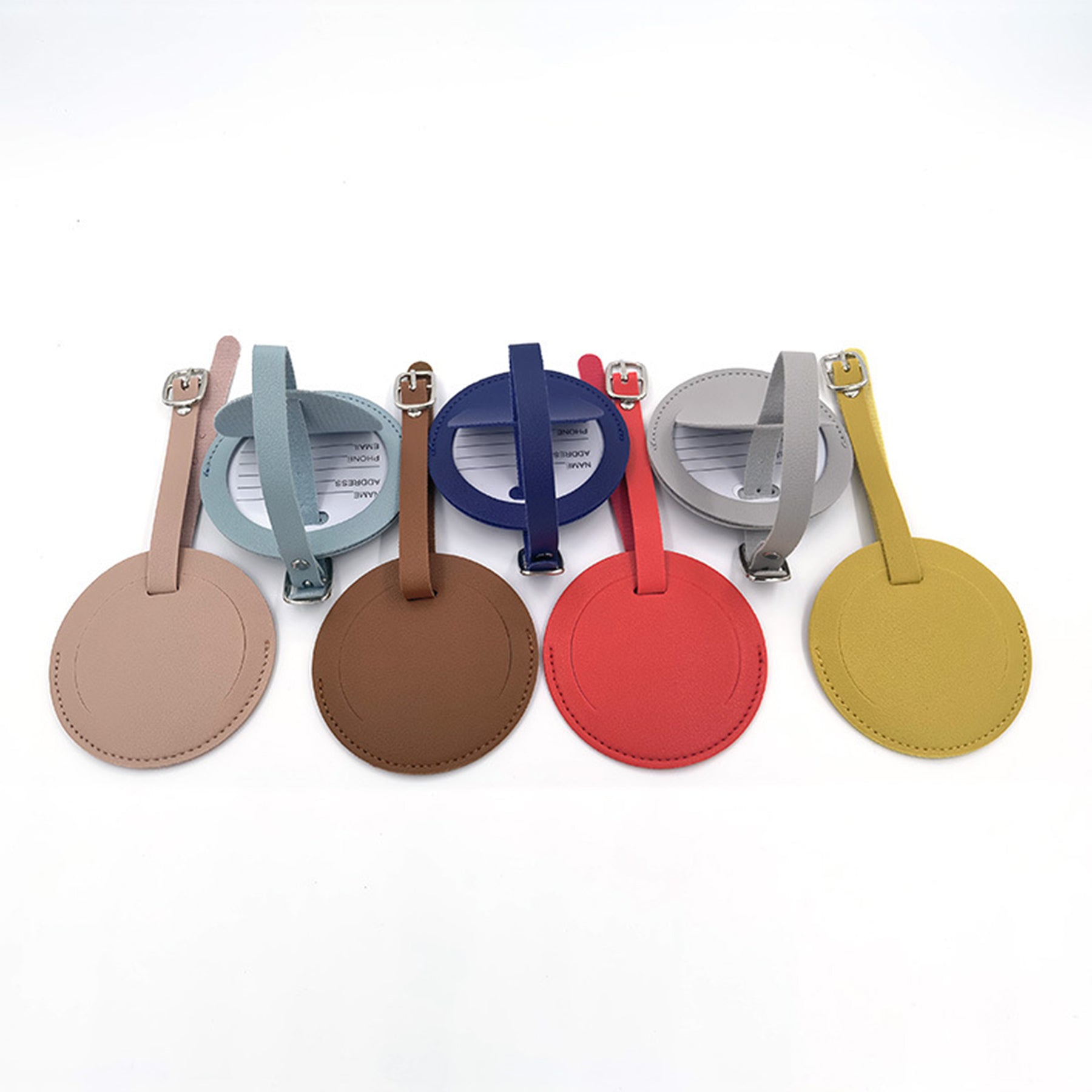 Round PU Leather Luggage Tag